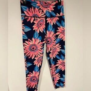 NWOT Hot Pink Sunflower Aerie Athletic Yoga Pants Large
